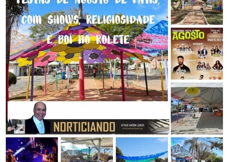  FESTAS DE AGOSTO DE PATIS, COM SHOWS, RELIGIOSIDADE E BOI NO ROLETE