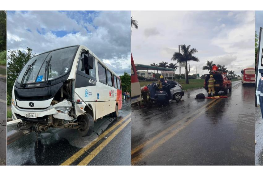  Colisão frontal entre carro e micro-ônibus da saúde de Riacho dos Machados