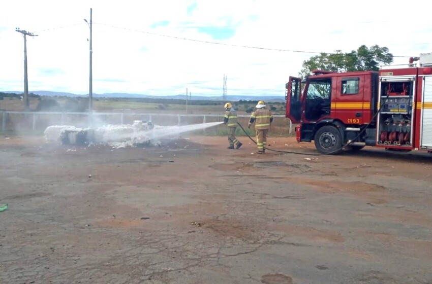  CB atende ocorrência de incêndio em carga de algodão