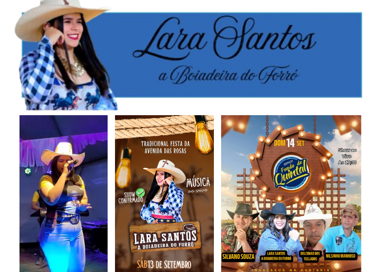  FIM DE SEMANA COM LARA SANTOS, A BOIADEIRA DO FORRÓ, NA TRADICIONAL FESTA DA AVENIDA DAS ROSAS E NO ESPAÇO FUNDO DE QUINTAL